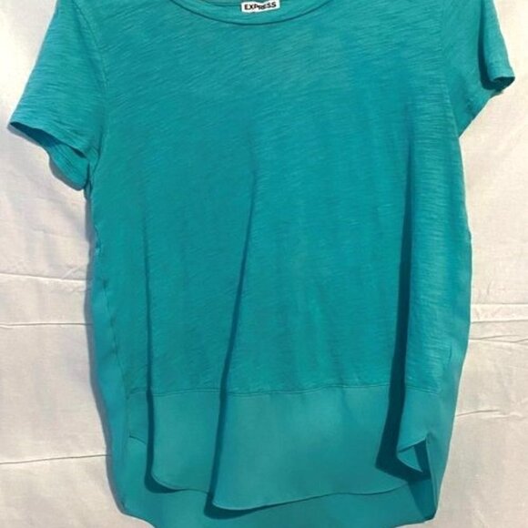 Daily 3 for $25 NWOT EXPRESS SIZE SMALL LIGHT WEIGHT LONGLINE LIGHT TEAL - Picture 9 of 13
